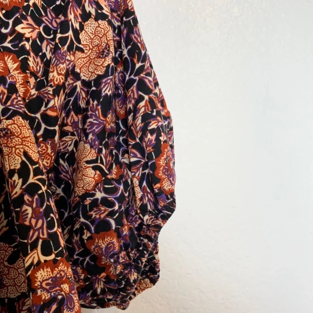 Ulla Johnson Evie Blouse Womens Size 2 Puff-Sleeve Midnight Floral Top Boho
